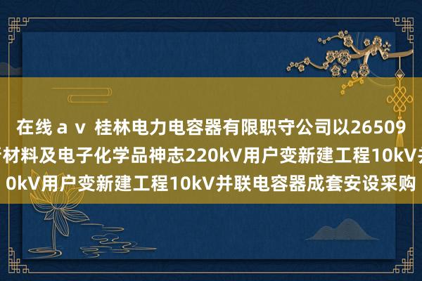 在线ａｖ 桂林电力电容器有限职守公司以2650900.00元中标瓮安县新材料及电子化学品神志220kV用户变新建工程10kV并联电容器成套安设采购