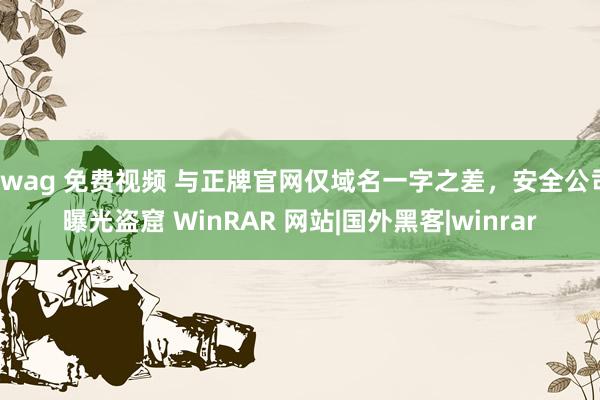 swag 免费视频 与正牌官网仅域名一字之差，安全公司曝光盗窟 WinRAR 网站|国外黑客|winrar