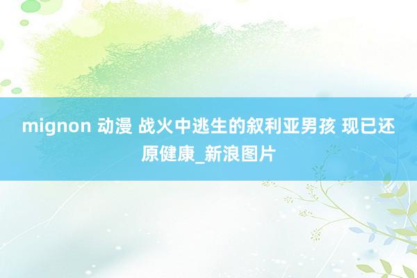 mignon 动漫 战火中逃生的叙利亚男孩 现已还原健康_新浪图片