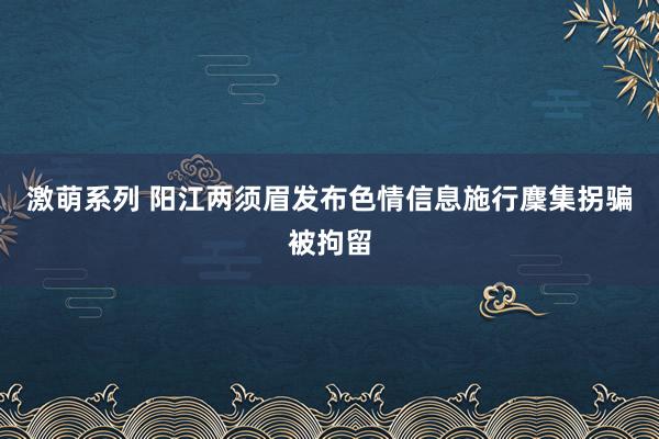 激萌系列 阳江两须眉发布色情信息施行麇集拐骗被拘留