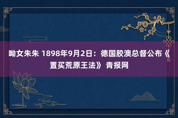 呦女朱朱 1898年9月2日：德国胶澳总督公布《置买荒原王法》 青报网